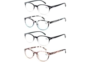 OLOMEE Reading Glasses Womens Round Readers Glasses +2.50 for Small Head/Petite Face Cheaters W/Lightweight&Comfortable Fit 4 Pack