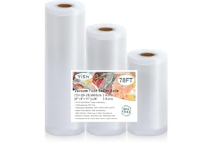 YISH Vacuum Sealer Bags Rolls, 78 Feet 6 8 11 Inch x 26 FT Food Saver Vacuum Sealer Bags, Sac Sous Vide Alimentaire,Commercia
