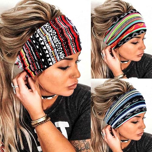 Boho Headbands Wide Knot Hair Band Elastic Turban Head Band