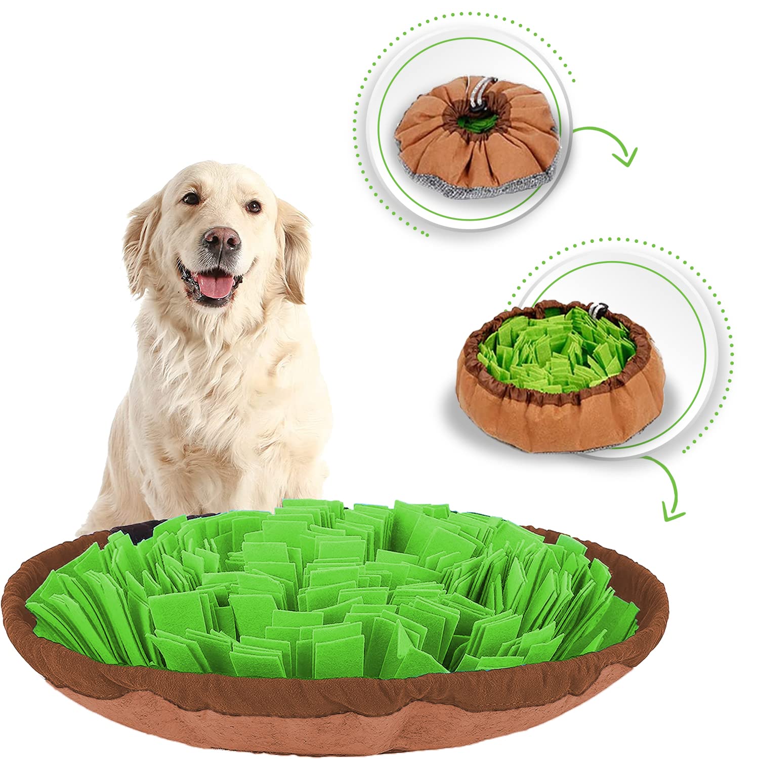 Snuffle Mat for Dogs & Puppies - Washable Training Puzzle Toy for Large & Small Breeds - Game for Boredom & Feeding Mat for Brain Stimulation & Stress Relief - Pet Foraging Mat for Smell Training