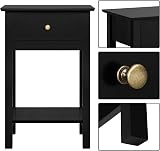 Yaheetech Black Bedside Tables 2pc Nightstand 30x40x61cm with Drawer view 5