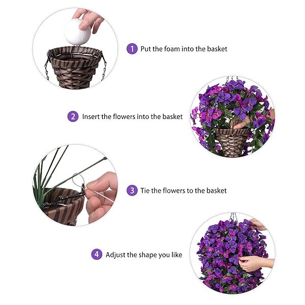INSPRING ARTIFICIAL BOUGAINVILLEA FAUX FLOWERS PLANTS BASKETS FOR OUTDOOR OUTSIDE DECORATION, 3PCS FAKE SILK FLOWERS LONG TRAILING VINES UV RESISTANT REALISTIC FOR FRONT DOOR PORCH PATIO (FALL WHITE)