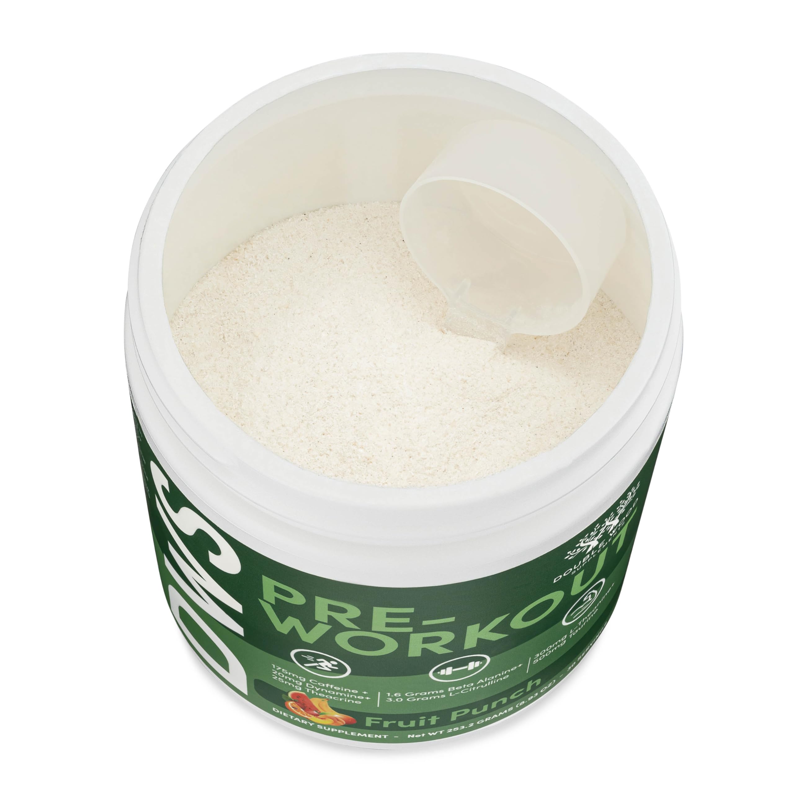 Pre Workout Powder for Men & Women (30 Servings of Caffeine, Beta Alanine, L-Citrulline, Dynamine, L-Theanine, Taurine, Theacrine, & More) Preworkout Powder with Scoop by Double Wood (Fruit Punch)