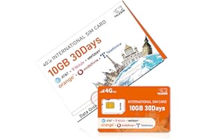 TALKSIM International Data SIM Card 10GB for 30 Days –4G LTE Coverage in 45 Countries USA,UK,Europe,Asia and Africa Prepaid Travel Data Only SIM for Unlocked WiFi Mobile Hotspot, Phones and Tablet–No Contract