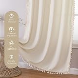 Joydeco Beige Boho Curtains 63 Inch 2 Panels Rod Pocket Light Filtering view 6