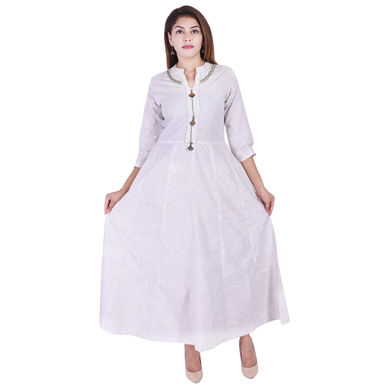 solid white anarkali