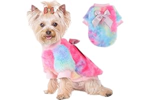 KOSIYI Small Dog Sweater Chihuahua Fleece Dog Clothes XXS Winter Warm Puppy Sweaters Boys Girls Tiny Dog Outfits for Teacup Yorkie Puppies Pet Doggie Sweaters for Small Dogs, M, Pink