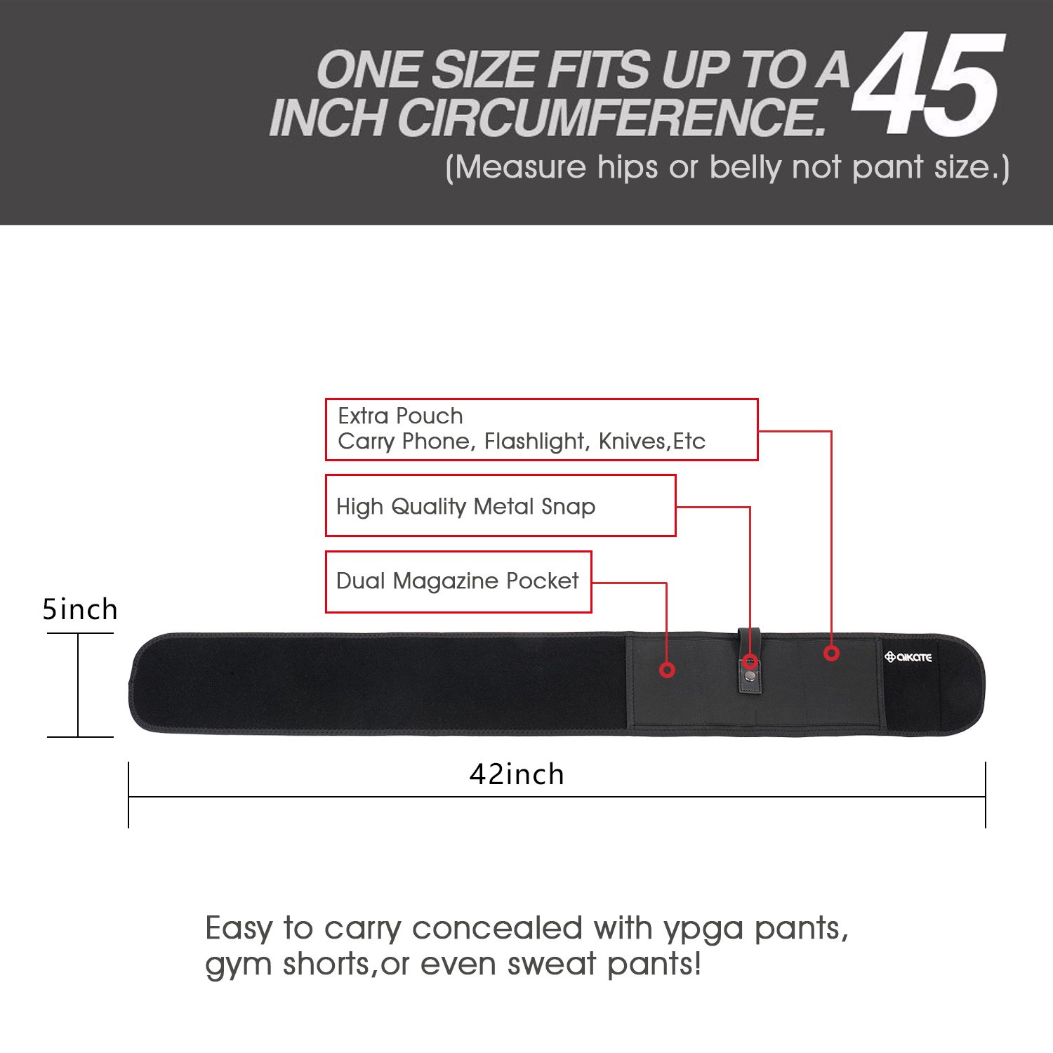 AIKATE Belly Band Holster, Concealed Carry Holster for Men and Women