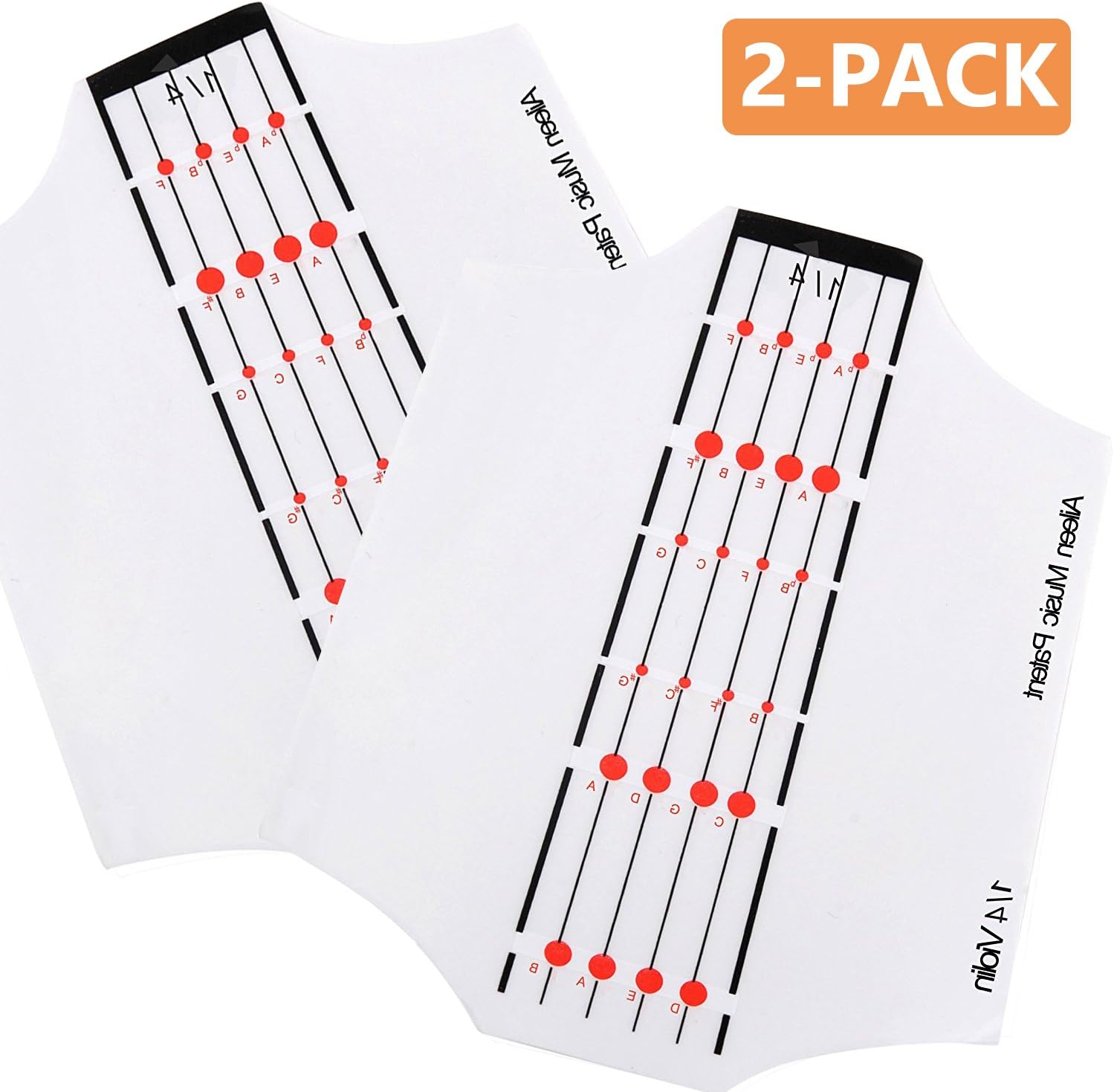 FFG501-14-2 Made in China Aileen Violin Fingerboard Sticker Fret Guide Label Position Indicator for 4/4 3/4 1/2 1/4 1/8 Size, 2 Packs (1/4)