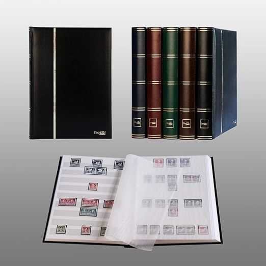 Prophila 32 zwarte pagina's A5 Prophila postzegels insteekboek bruine