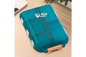 5-Slot Grey Pill Container, Daily Pill Organizer for Multiple medications or Vitamins
