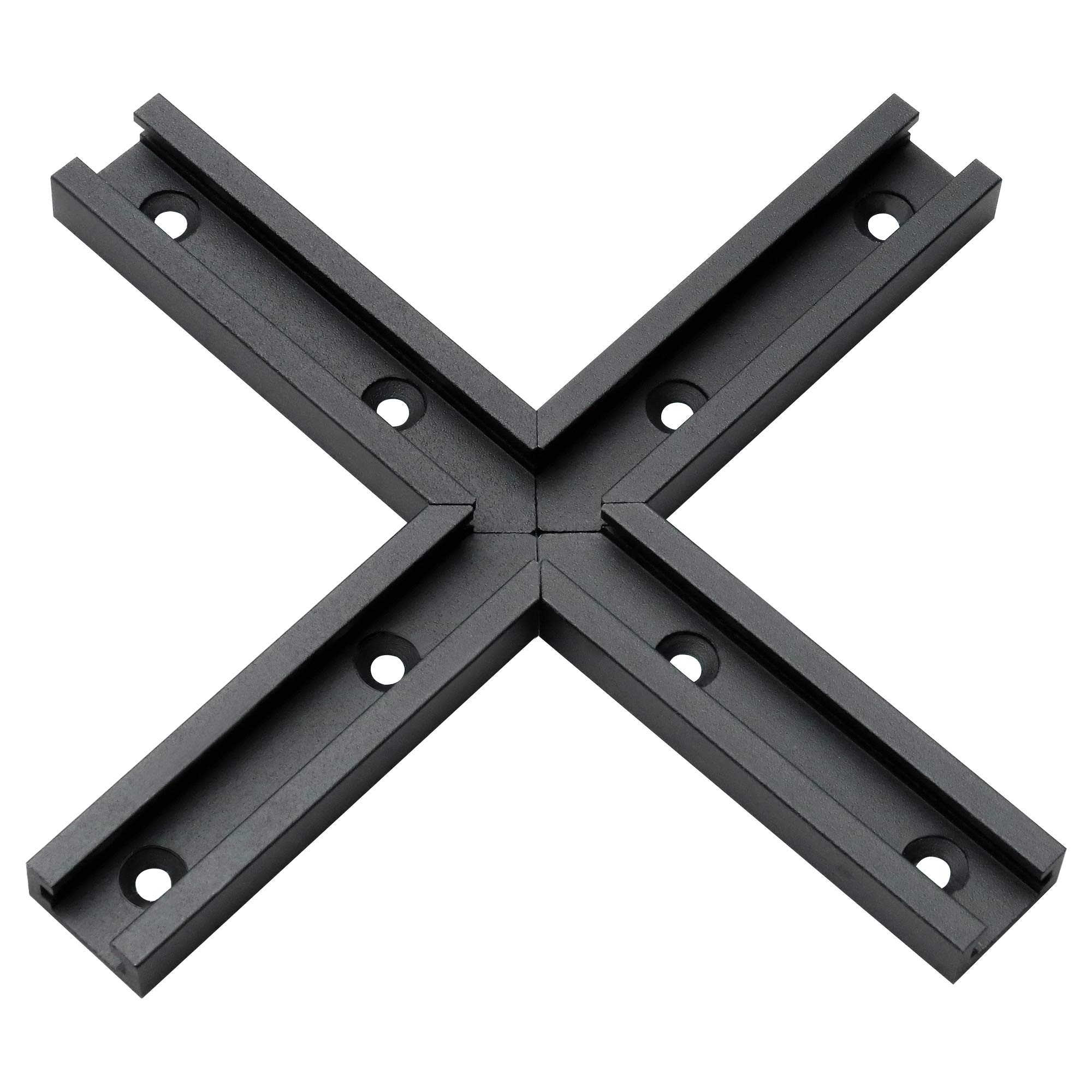 Hot Favorable Aluminum T-Track 3" Intersection Kit –Double Cut Profile Universal with Predrilled Mounting Holes -Woodworking and Clamps -High Strength Aluminum Alloy 6063 -Fine Sandblast Anodized 1PK