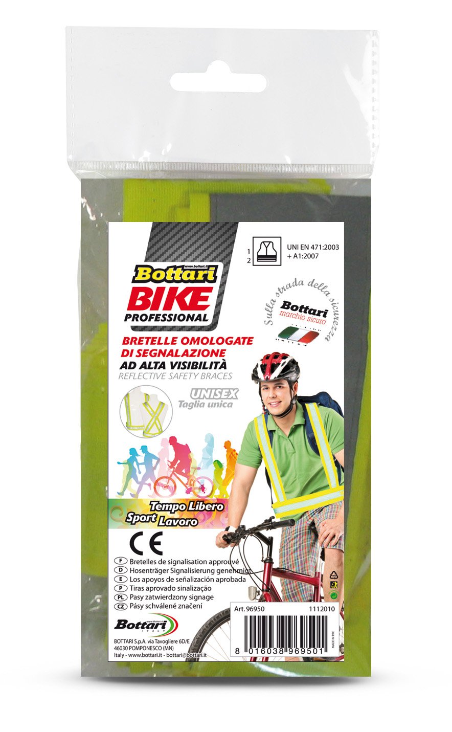 Bottari Bike Security Reflective Safety Braces - Yellow