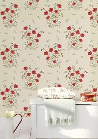 Téléchargement gratuit Images Papier Peint Holden Motif Coquelicot Ete Rouge Beige 10318 actualisé salutations