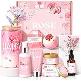 Birthday Gifts for Women, Rose Relaxing Spa Gift Basket for Women Friendship, Self Care Package Get Well Soon Thank You Gift Box, Mothers Day Gifts for Mom Her Sister Wife Best Friends Coworker Bestie