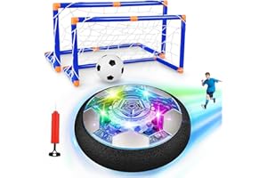 spicssa Hover Soccer Ball, Soccer Toys with LED Light and Soft Foam Bumper for Indoor Outdoor Game, Fun Active Game for Boys and Girls, Birthday, Soccer Ball Set for Kids, Floating Soccer Ball