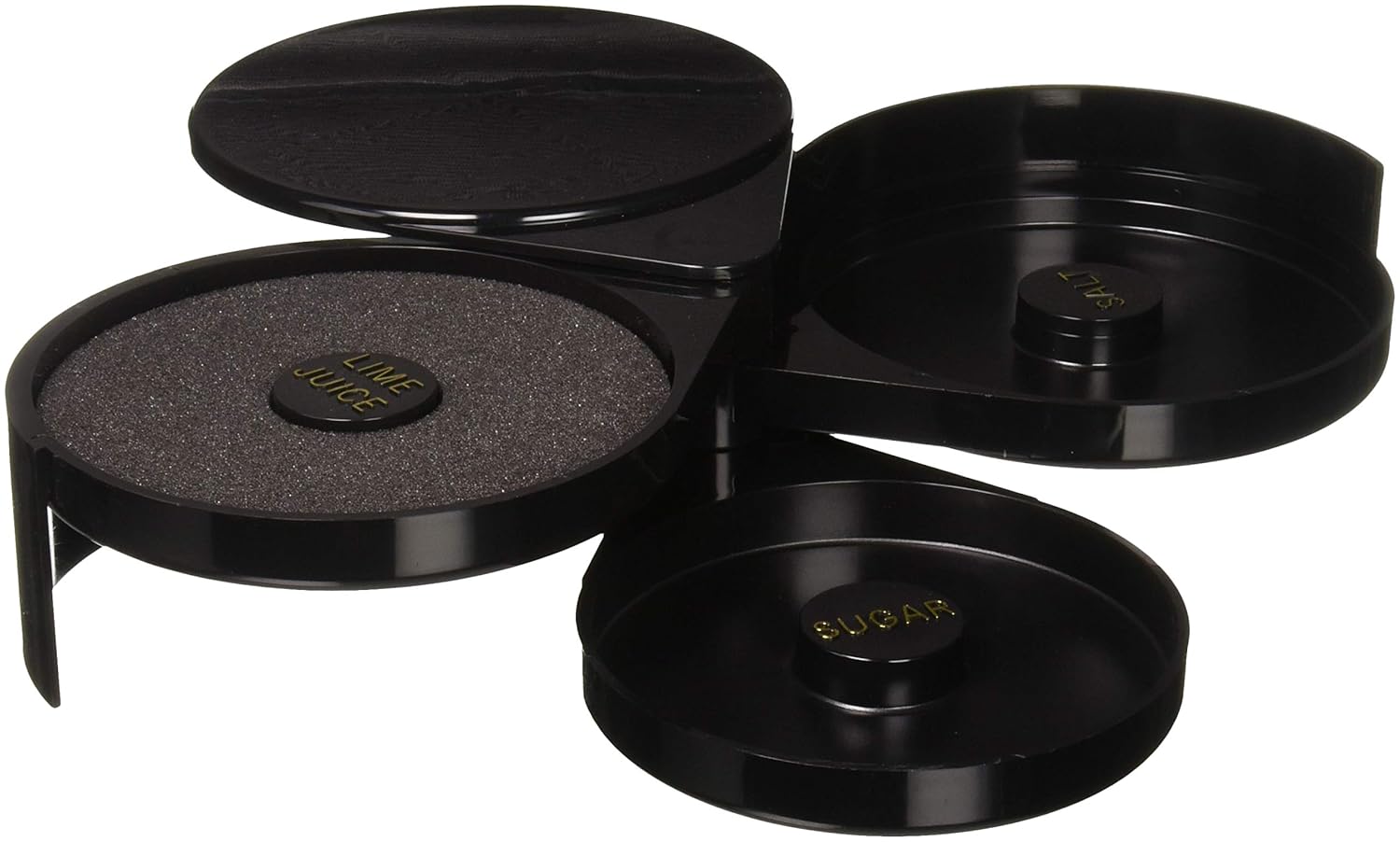 Doznegg Margarita/cocktail 3-Tier Bar Glass Rimmer, Black