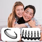 WLLHYF 3 Pcs Sharks Tooth Hair Comb Non-Slip Headband Wavy Teeth Black view 7