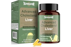 TALYVORIATHOR Advanced Cholesterol Lowering Supplements & for High Cholesterol | Liquid-Filled Capsules for Maximum Absorption | Plant Sterols, Policosanol, Bergamot Extract | Triple-Action Formula,90 Capsules