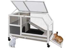 Ketive Rabbit Hutch Indoor - Weatherproof, Multi-Level, Easy Assembly, Lockable, and Comfortable