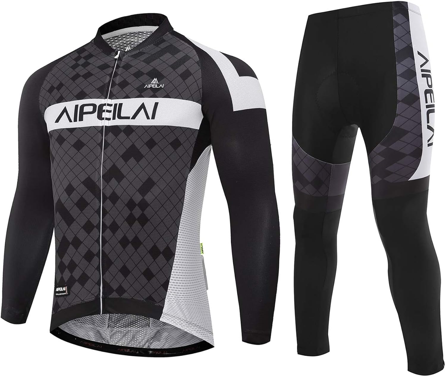Men's Cycling Jersey Suit Full Sleeve Bicycle Jersey Clothing Set + 3D Padded Breathable Pant Sportswear: Clothing