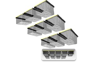 Koova Heavy-Duty Overhead Garage Storage Rack for 9 Bins. Adjustable Width, 360lb Capacity. DIY Safe Mount, Easy Install. Fits 27-Gallon Totes. USA Made Pro-Grade Steel. Space Saving Organizer