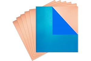 BELLA BAYS Copper Sheet 6 Pcs 20 Gauge(0.81mm) Thickness, 12" x 12", 99.9%+ Copper Sheet Metal, Film Attached Copper Plate, No Scratch