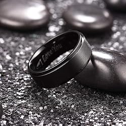 King Will Men 8mm Black Matte Brushed Stainless