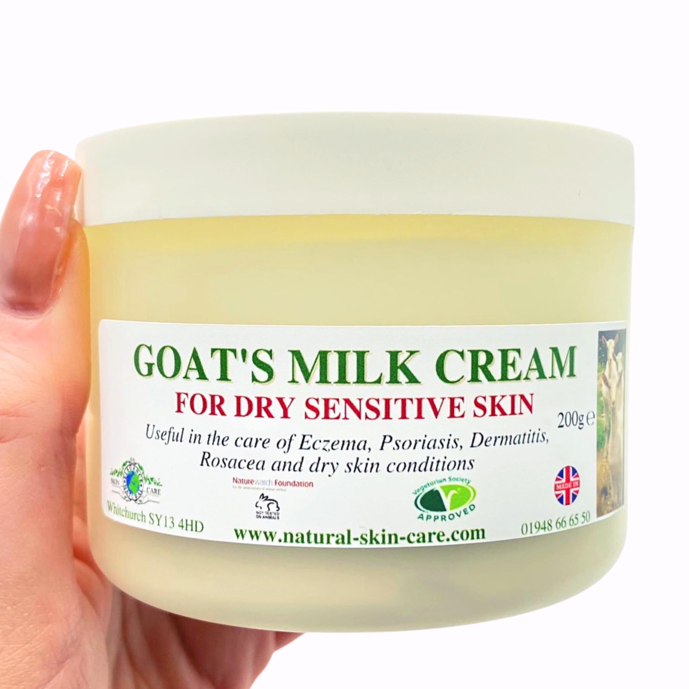 Goats Milk Moisturising Cream 200g by Elegance Natural Skin Care. Formulated for dry, sensitive skin. MULTI AWARD WINNING.