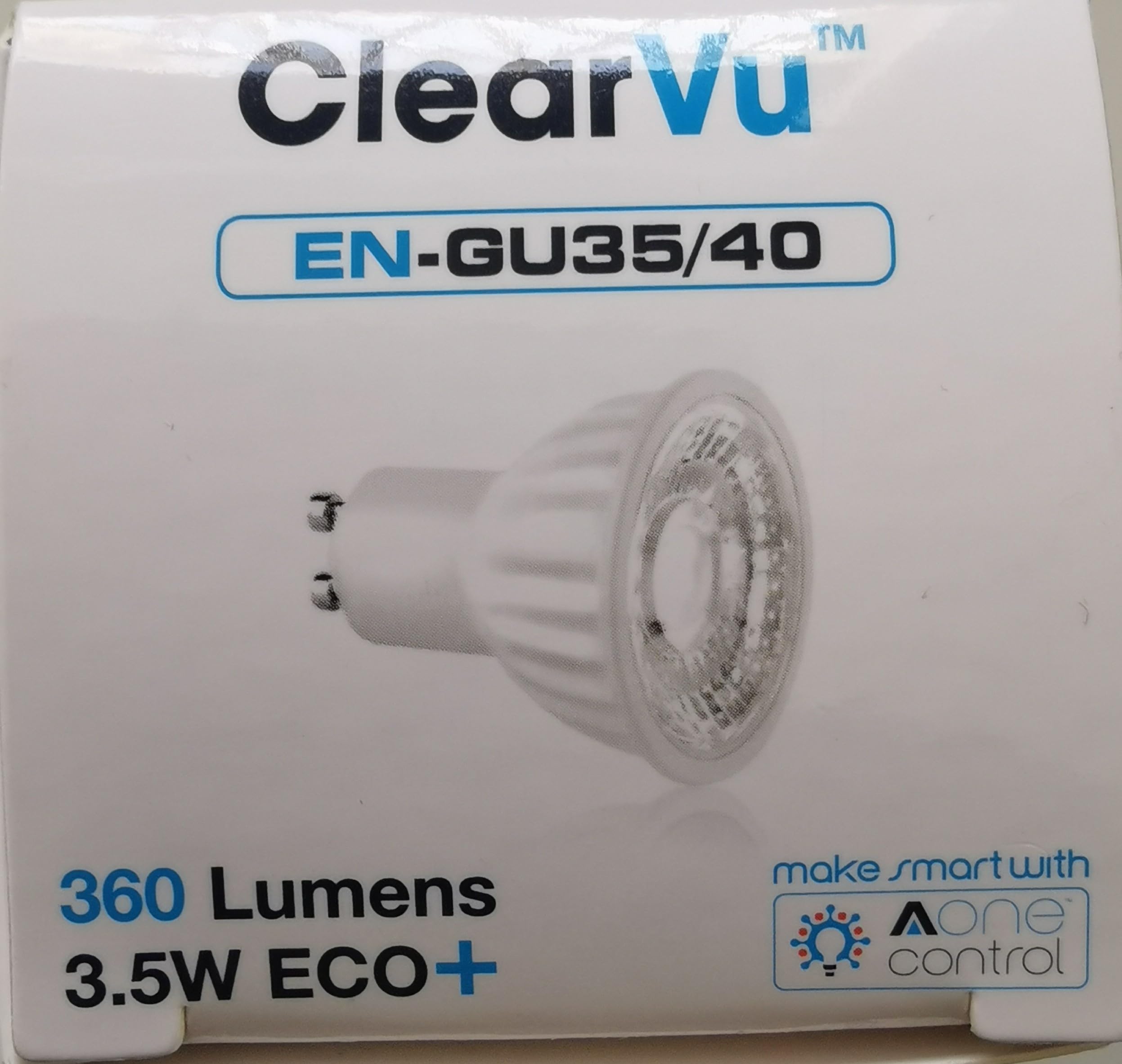 Aurora New 3.5W GU10 LED Light Bulb Cool White 4000k, 360 lumens - 50W Retrofit - Fire Can Rated