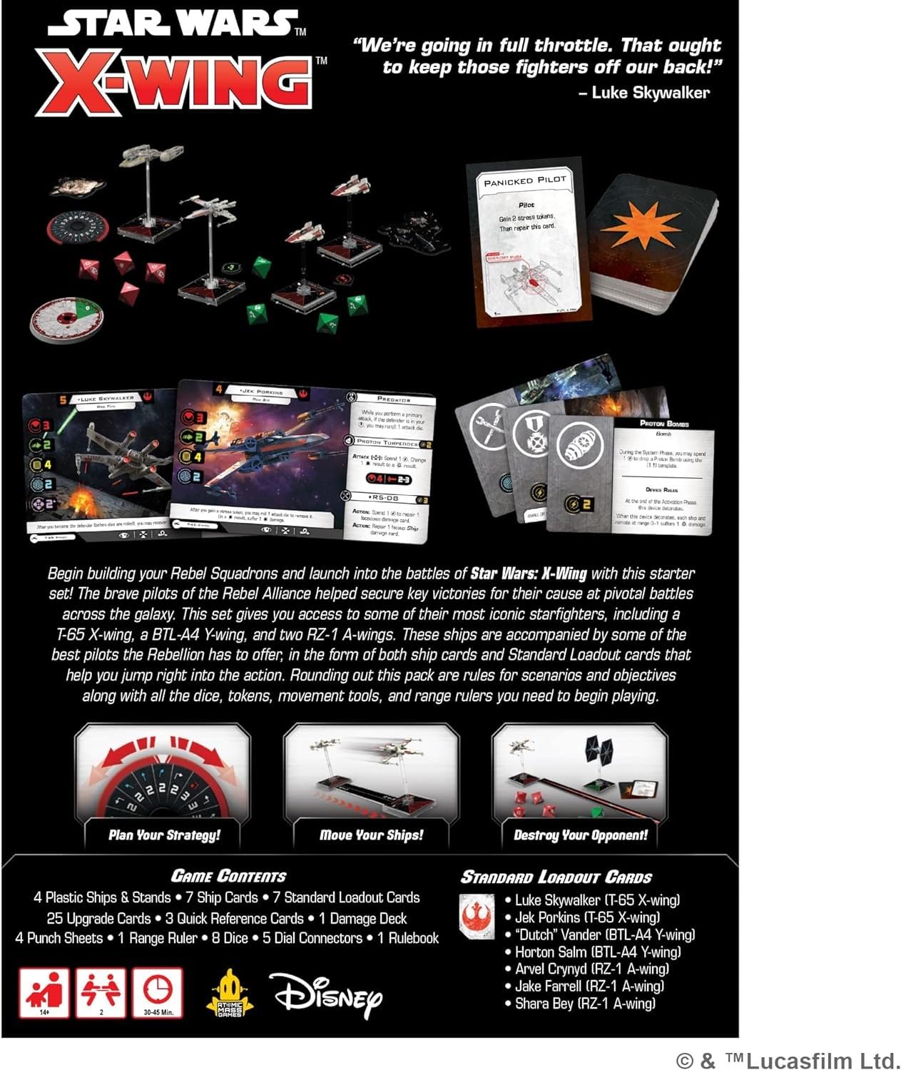 Star Wars X-Wing 2nd Edition Miniatures Game Rebel Alliance SQUADRON STARTER PACK - Strategy Game for Kids & Adults, Ages 14+, 2 Players, 30-45 Minute Playtime, Made by Atomic Mass Games