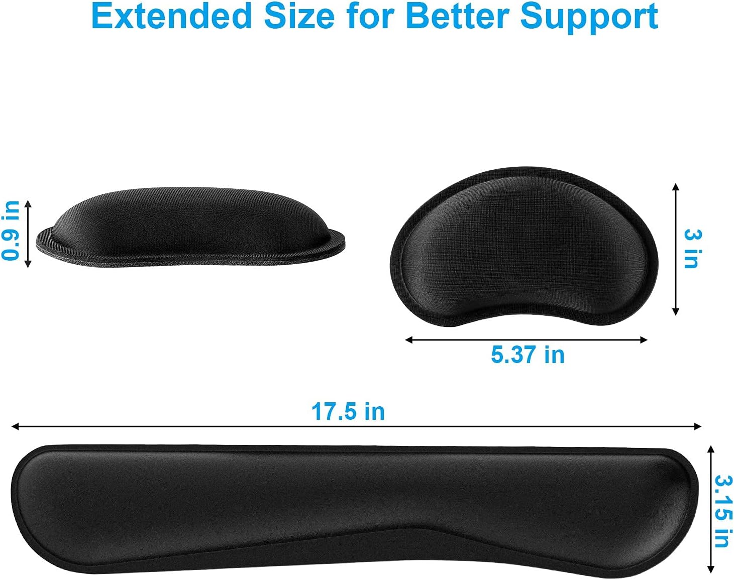 KTRIO 2-in-1 Keyboard Wrist Rest, Memory Foam Wrist Pad for Keyboard, Mouse Wrist Rest, Smooth Fiber Cushion Support, Ergonomic Sets for Easy Typing & Pain Relief for Computer, Laptop, Office & Home : Office Products