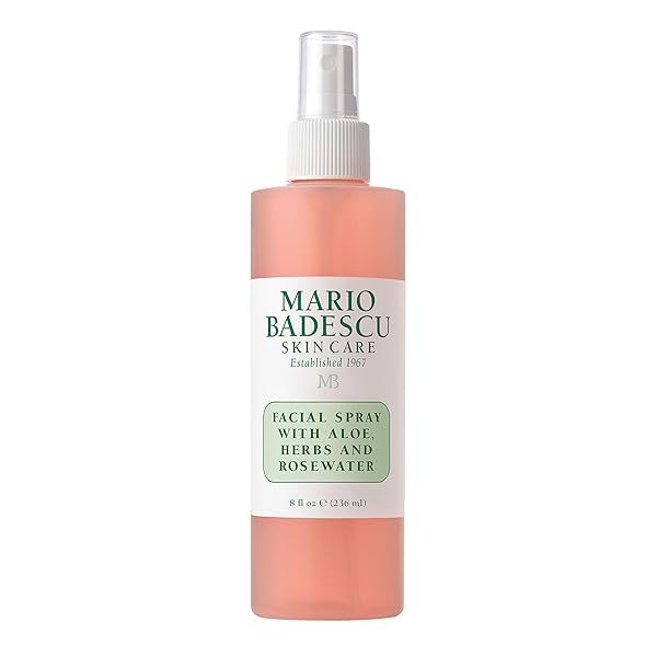 MARIO BADESCU FACIAL SPRAY WITH ALOE, HERBS AND ROSE WATER FOR ALL SKIN TYPES, FACE MIST THAT HYDRATES, REJUVENATES & CLARIFIES, 8 FL OZ