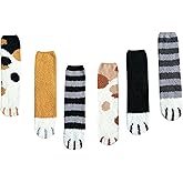 xieyaxie 6 Pairs Women's Slipper Socks Cat Claw Paw Socks |Thick Warm Fuzzy Slipper Socks for Women | Cute Cat Claw Socks for Winter Sleep Floor Use