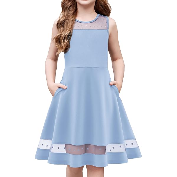 ToBeInStyle Girl's Classic Flared Spring Dress - 60% Cotton 40% Polyester, Sizes 2T To 6X, Machine Wash - View #9