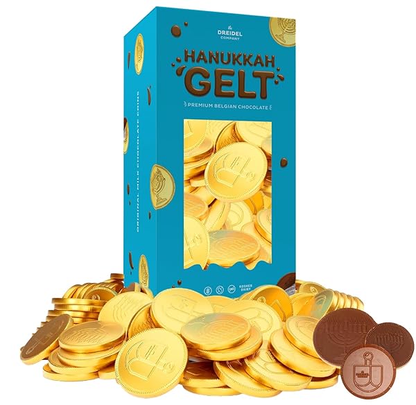 HANUKKAH CHOCOLATE GELT, NUT-FREE, BELGIAN MILK CHOCOLATE COINS,...