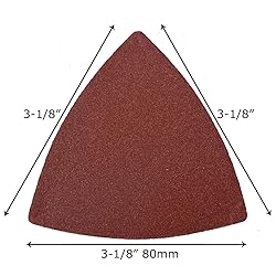 XXGO 60 Pcs 120 Grits Triangular 3-1/8 Inch 80mm