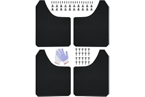 URMECCH Universal Mud Flaps Carbon Fiber Effect Splash Guards Mudguard Mudflaps Fender Flares for Car Pickup Truck SUV Van Coupe Sedan - Large Size Flexible, Front and Rear 4 Pack with Screws (Black)