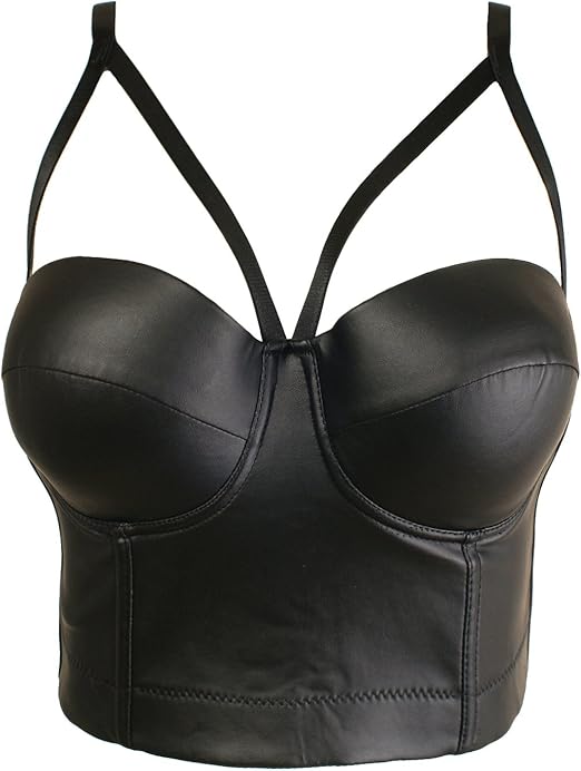 faux leather bralet