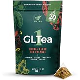 Sip Lab GLTea-1 Yerba Mate Tea Bags | 8 Botanical Blend with Gymnema, Ginger, Cinnamon, Hibiscus | Natural Energy, No Coffee Crash | Premium Pyramid Sachets, Non-GMO, Biodegradable (20 Count)