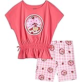 Strawberry Shortcake Toddler Girls Bike Shorts Set - 2 Piece Graphic Shirt and Biker Shorts for Girls Cartwheel Dance (2T-6X)