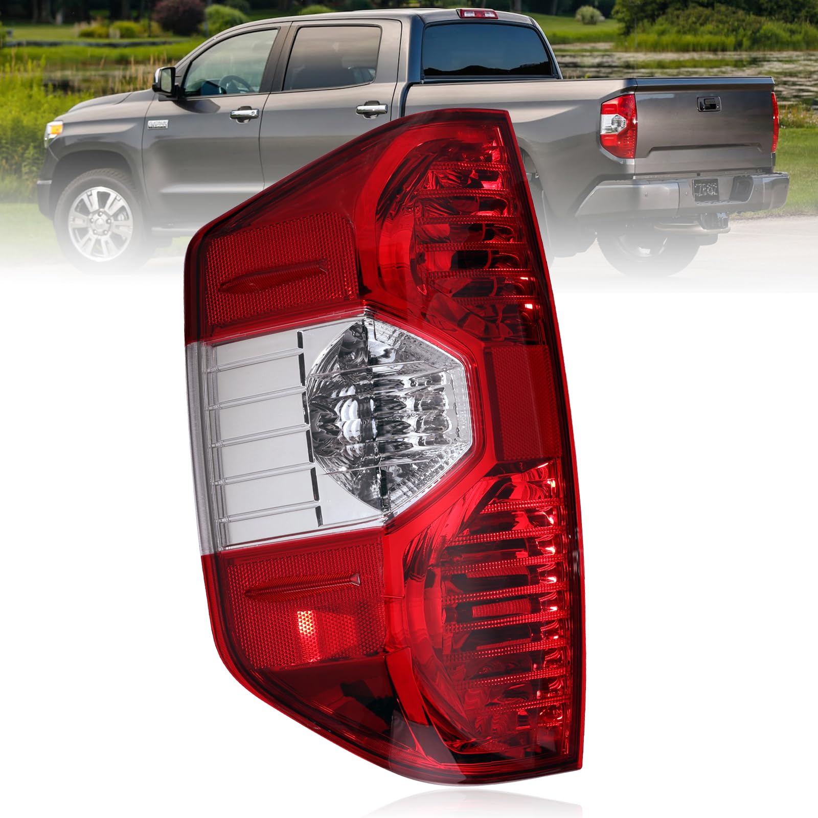 Photo 1 of Boine Tail Light Compatible With 2014 2015 2016 2017 2018 2019 2020 2021 Toyota Tundra Pickup Left Driver Side Red Rear Light Housing Replace 81550-0C100 (Left Driver Side)