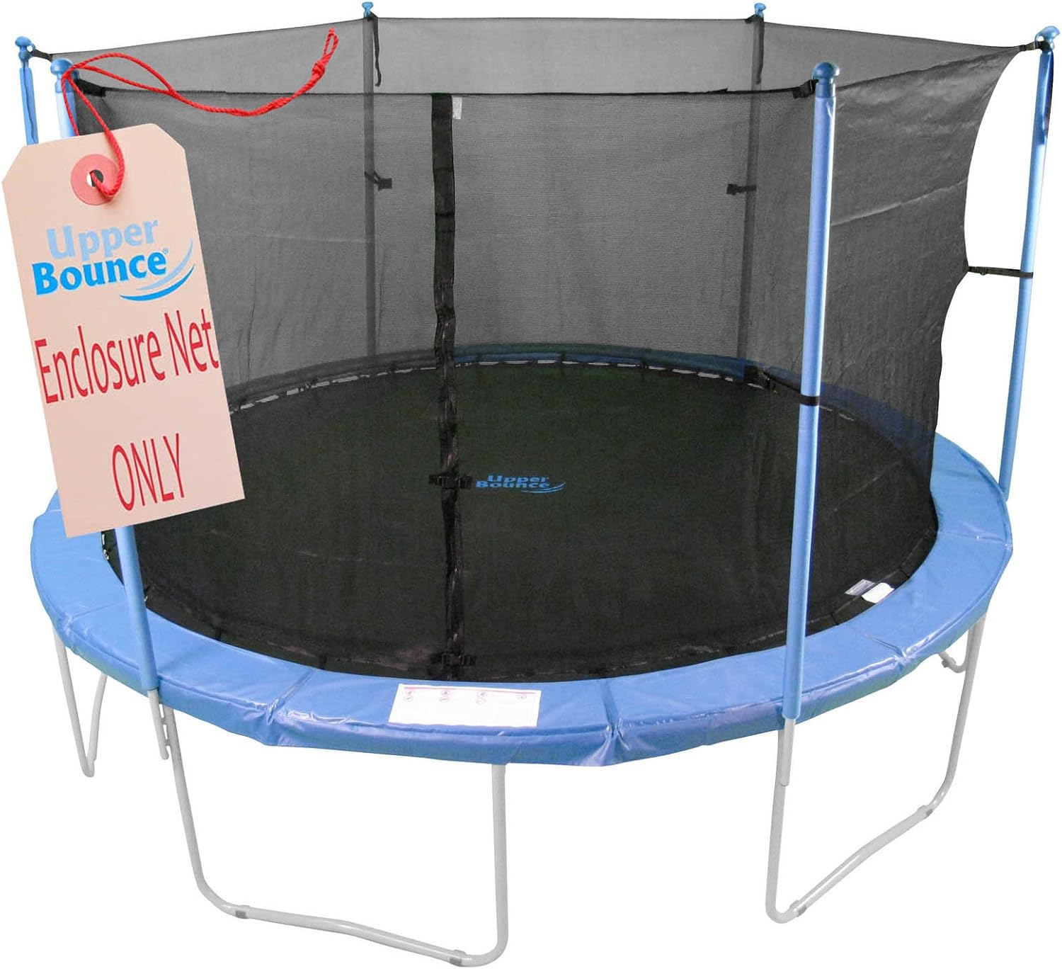 Upper Bounce Trampoline Safety Net for Round Trampoline Using Variant Poles and Arches - Breathable and Weather-Resistant Trampoline Net Replacement with Adjustable Straps