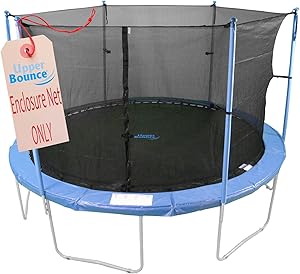 Upper Bounce Trampoline Safety Net for Round Trampoline Using Variant Poles and Arches - Breathable and Weather-Resistant Trampoline Net Replacement with Adjustable Straps