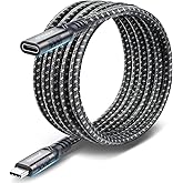USB C Extension Cable 6FT Supports 100W/10Gbps/4K@60Hz Video,USB 3.2 Nylon Braided Type-C Male to Female Extender Cord for Ga