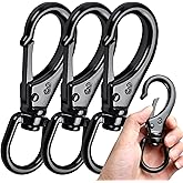 Boocalny 3PCS 4.6" Swivel Snap Hooks, Extra Sturdy Stainless Steel Swivel Hooks,331 LBS Capacity Heavy Duty Flag Clips Swivel Eye Snaps,Swivel Carabiner for Marine Sports Luggage Pet Keychain Flagpole