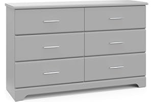 Storkcraft Brookside 6-Drawer Dresser (Pebble Gray) – GREENGUARD Gold Certified, Nursery & Kids Storage, Nursery Essentials, Kids Room Storage, Durable Bedroom Dresser
