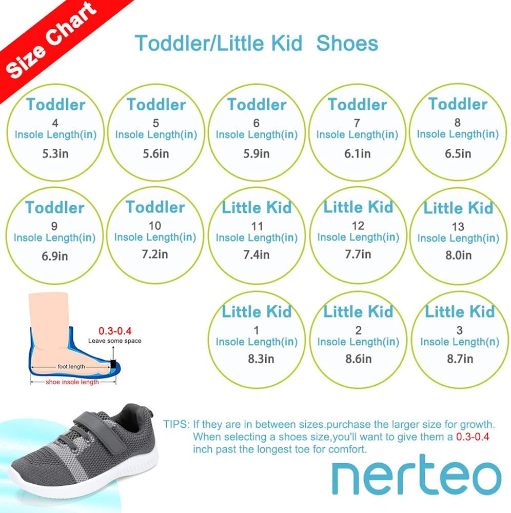  | nerteo Toddler/Little Kid Boys Girls Shoes Running/Walking Sports Sneakers | Sneakers