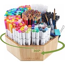 Creative Memories カッティングシステム ボーダー 豪華セット！ walowalo Bamboo Rotating Art Supply Organizer Holds 800+ Pencils