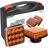 Agrieyes W02 Magnetic Flashing Lights, Wireless Strobe Lights,Amber | Class I | Tool-Free | 8 Hours Runtime | Led Warning Hazard Beacon Light for Trucks Tractor Oversize Trailer